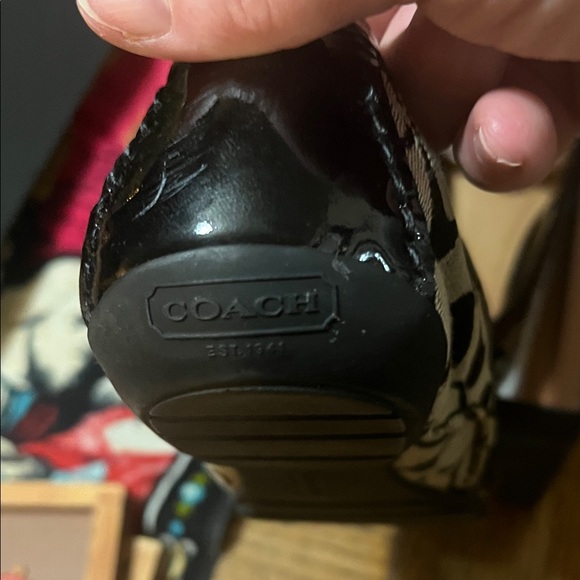 Coach Black and White Signature Loafers - Picture 4 of 6